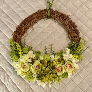 Spring green floral wreath